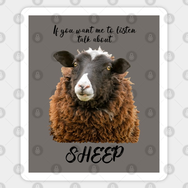 Talk About Sheep, Zwartble Sticker by Jane Stanley Photography